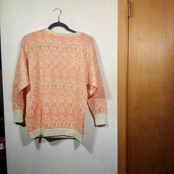 Vintage 90s Streetwear Womens Pastel Orange Longsleeve Knit Sweater Size: M-L - Picture 11 of 13